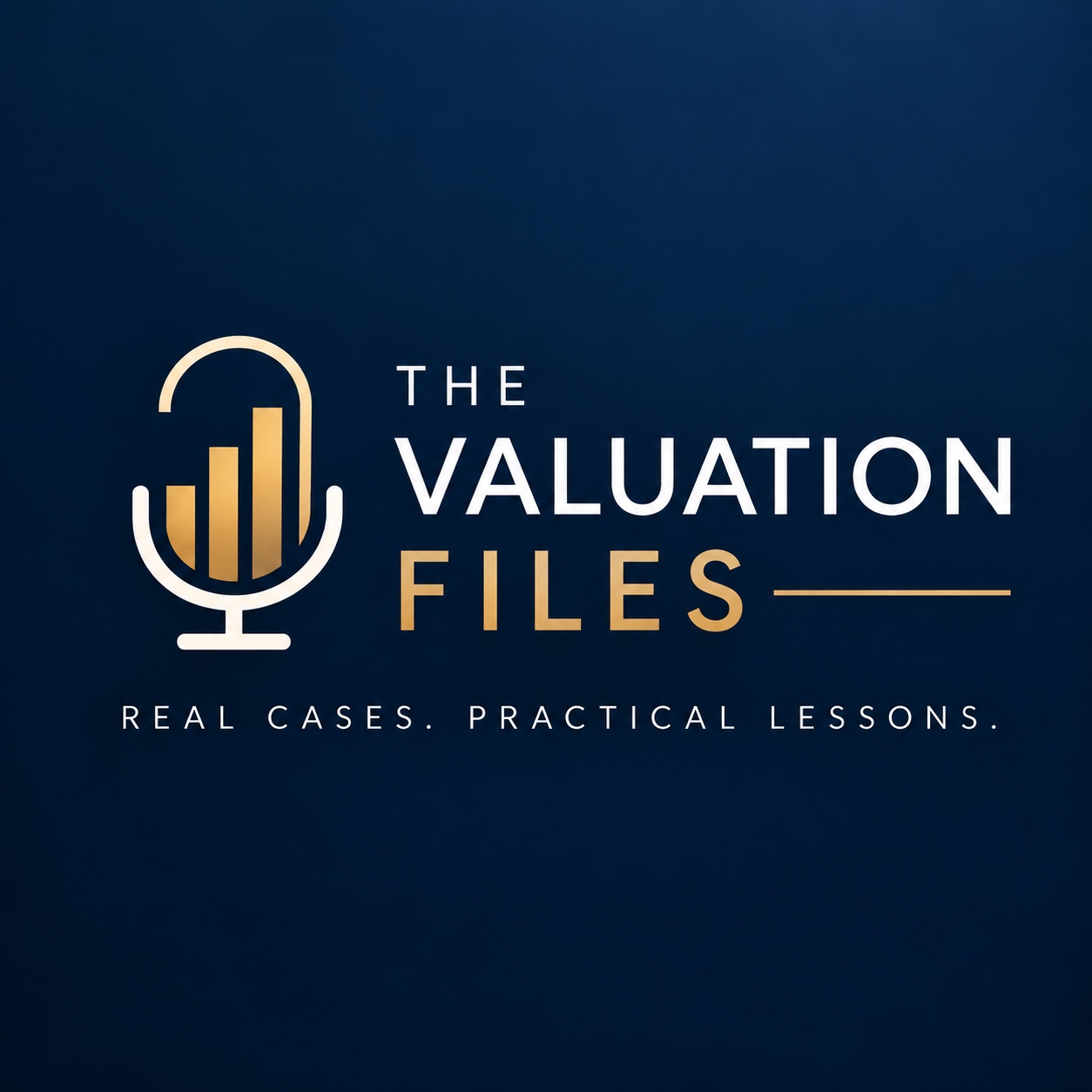 The Valuation Files — microphone and valuation chart logo